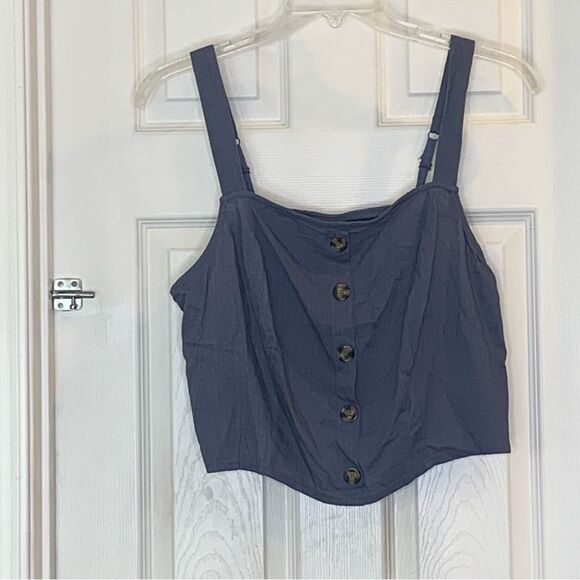 Torrid Linen Blend Button-Front Crop Tank Size 1X - Picture 15 of 16